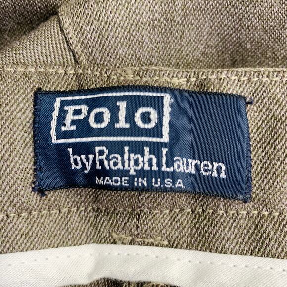 POLO by RALPH LAUREN Size 32 Brown Taupe Twill Wool Pleated Dress Pants - Picture 3 of 4